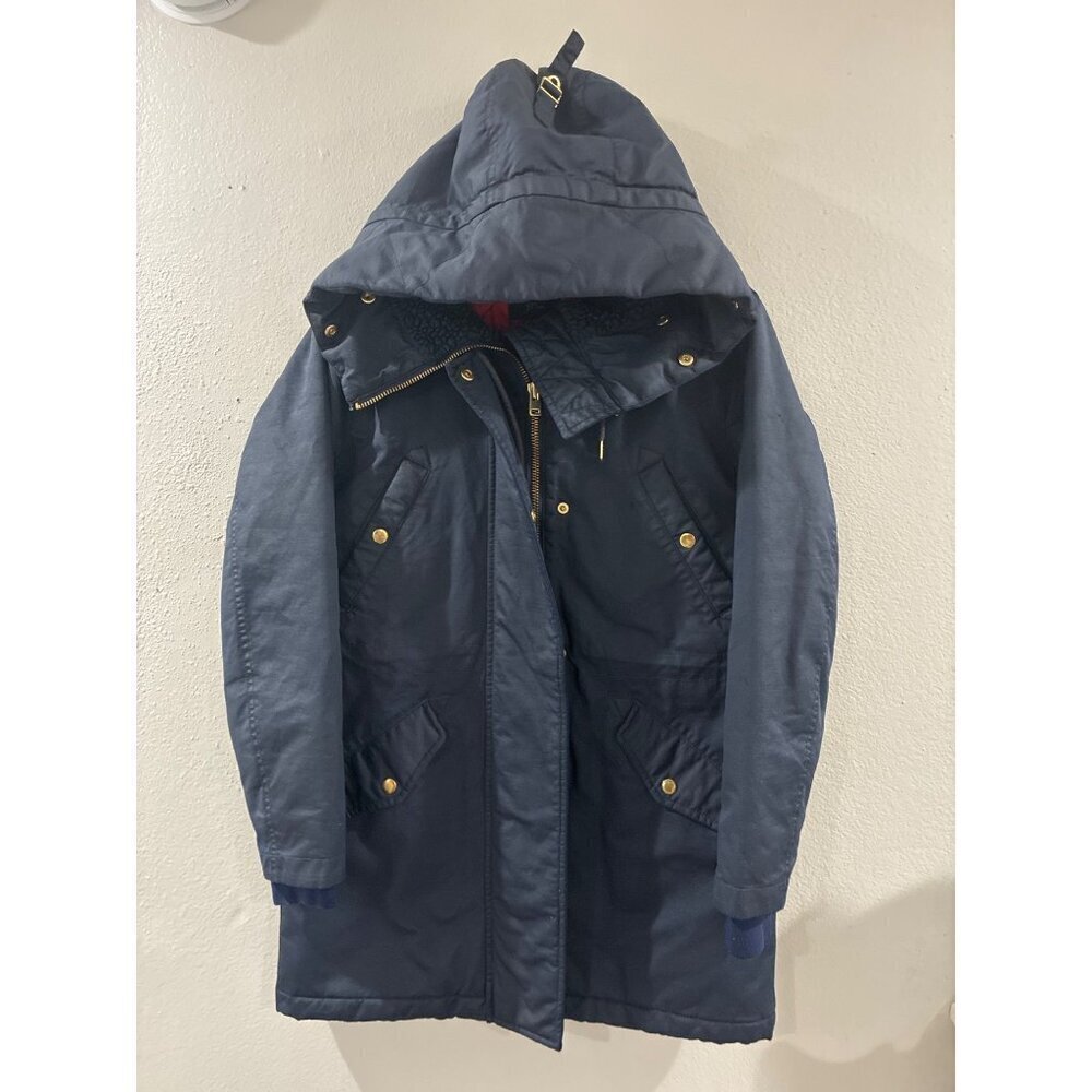 J. Crew Perfect Winter Parka Women’s Small Water Black Hooded Snow Ski Jacket XS